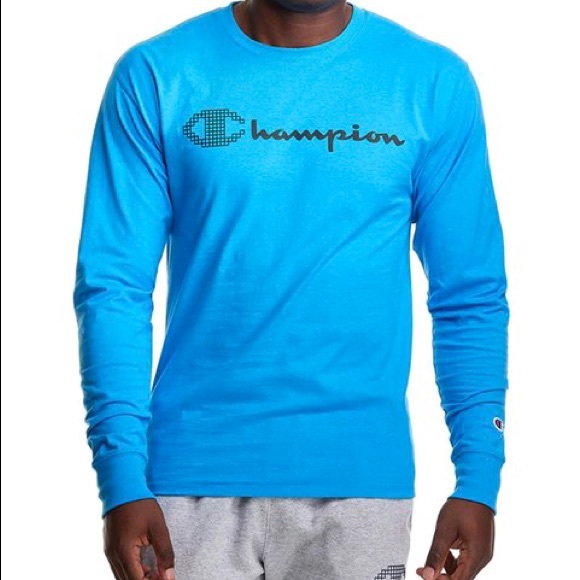 Champion Men’s/Unisex Balboa Blue Logo Classic Long-Sleeve Tee 586618 - Small - Picture 2 of 11